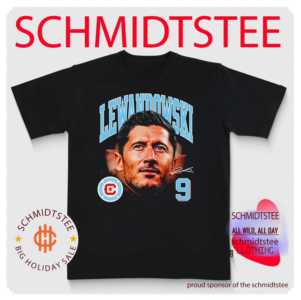 Robert Lewandowski Chicago Fire Profile big head signature shirt