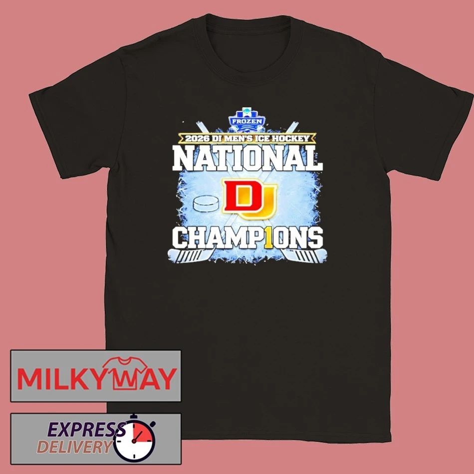 Denver Pioneers Mens Ice Hockey National Champions 26 Logo Shirts