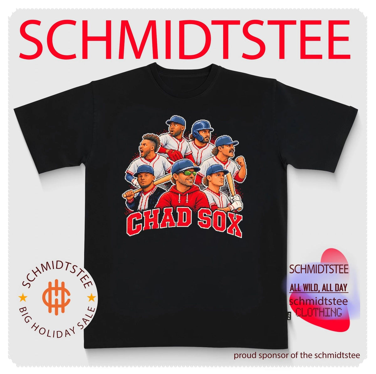Chad Sox Boston Red Sox caricature shirt