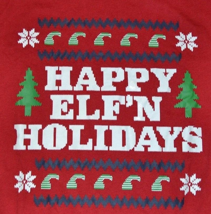 Happy ELF'N Holidays Men's Christmas Tee Adult T-Shirt New with Tags