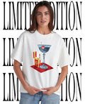 Cocktail Glass with Cherry and Lighter Illustration shirt