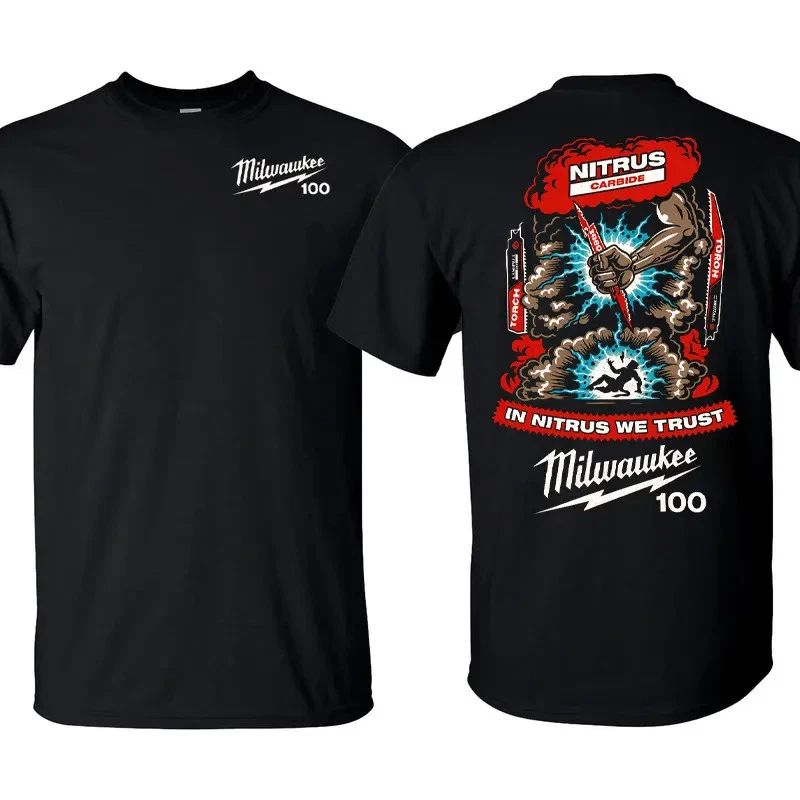 Milwaukee Tools T Shirt, 100 Percent Cotton Graphic Tee, Unisex Casual Short