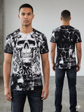 ARCHAIC by AFFLICTION Black White KILROY Short Sleeve Slim Fit Y2K T-shirt NWT