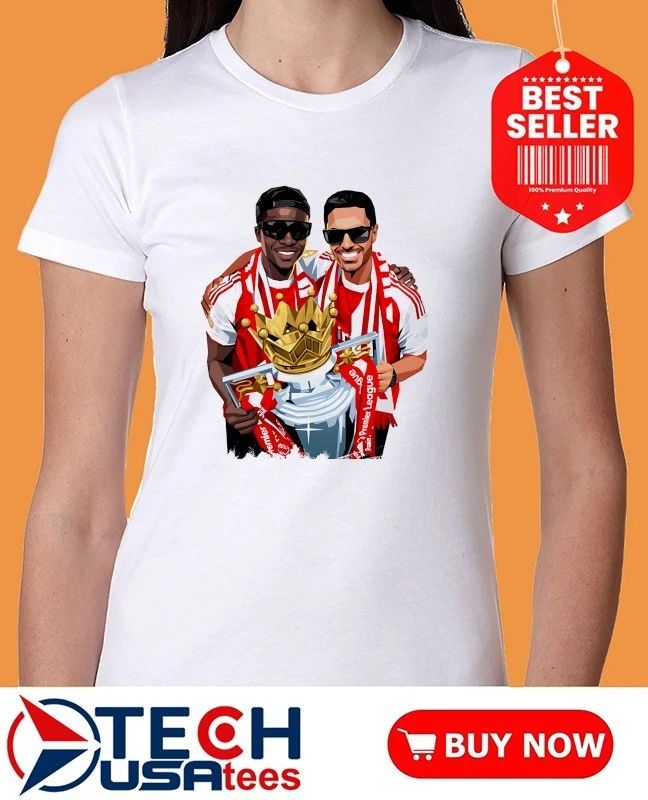 Saka and Areta Premier League Champions shirt