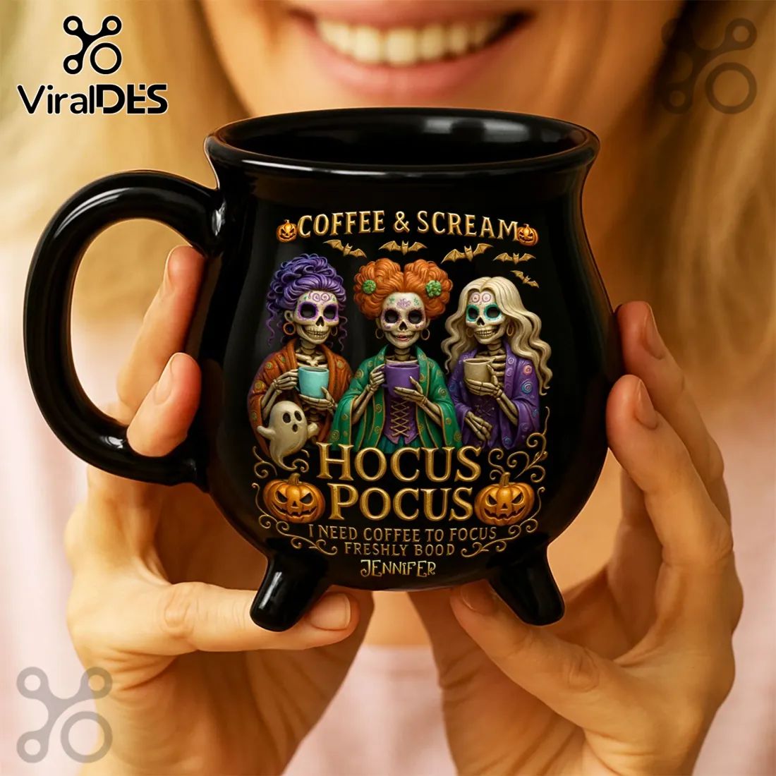Hocus Pocus Three Sisters Cauldron Ceramic Mug