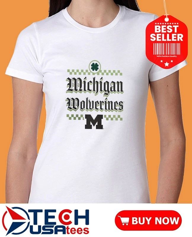 Michigan Wolverines St. Patrick’s Day Lucky checkered shirt