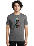 Alien-With-Coffee-Mug Mens Graphic Tee, 100% Cotton, Casual Summer Wear