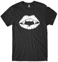 Vampire Teeth Vampire Lips Design Mens Funny Unisex Halloween T-Shirt