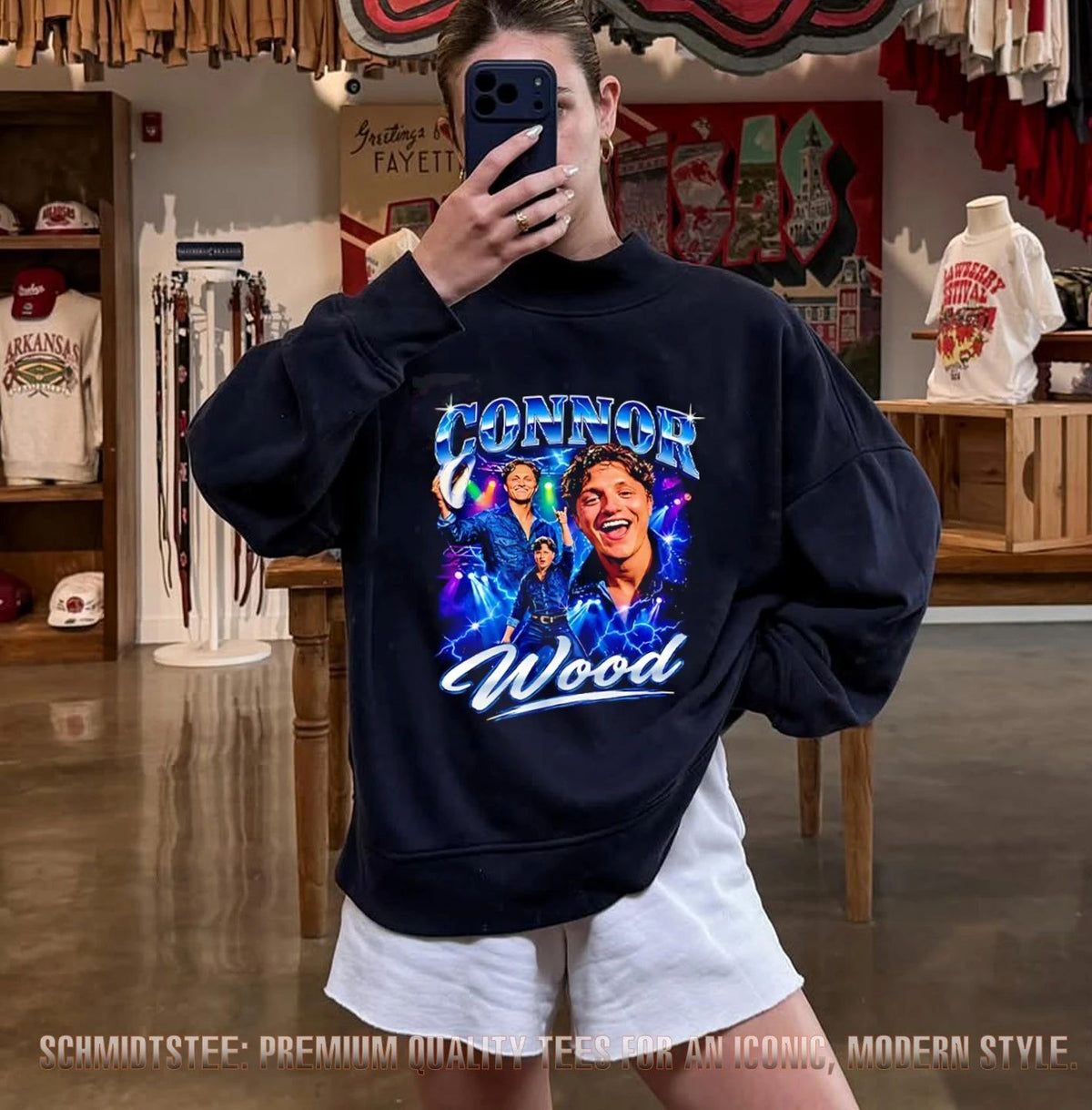 Connor Wood picture collage shirt