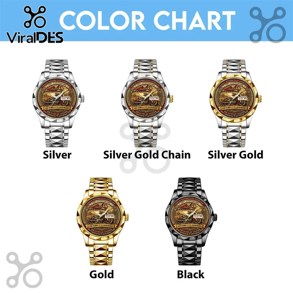 Indian Motorcycle 125th Anniversary Gold Tone Quartz Watch
