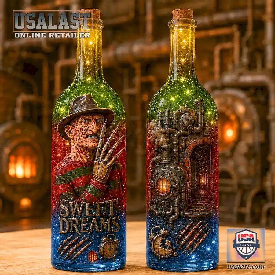 Freddy Krueger Halloween Decor Bottle Lamp