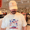 United State of America Red White and Buffalo skyline shirt