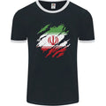 Torn Iran Flag Iranian Day Football Mens Ringer T-Shirt FotL