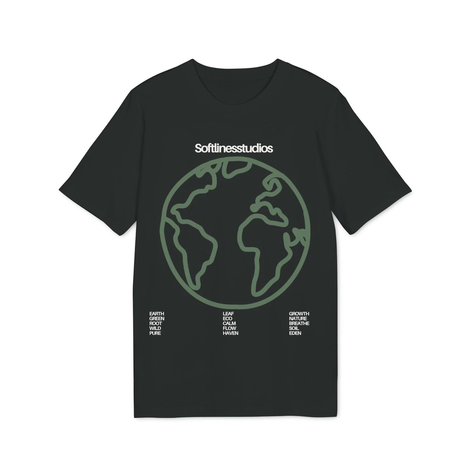 Earth line art globe T-Shirt | Soft Lines Studios graphic tee
