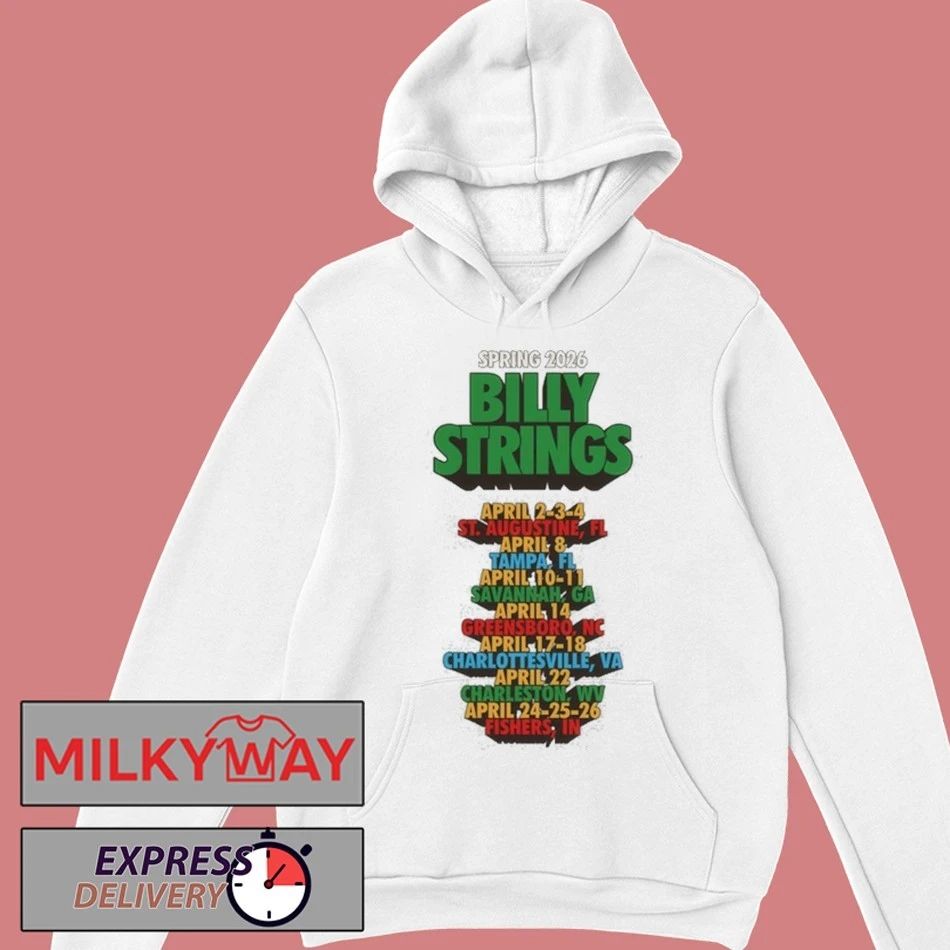 Billy Strings Spring 2026 Tour Funky Text Tee with Dates shirt