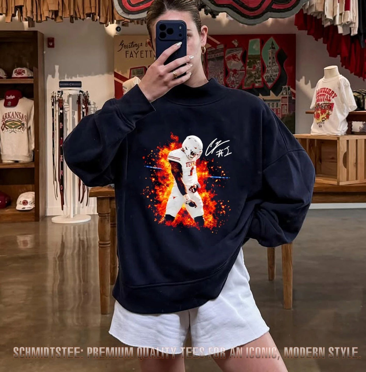 Colin Simmons Texas Football signature graphic shirt