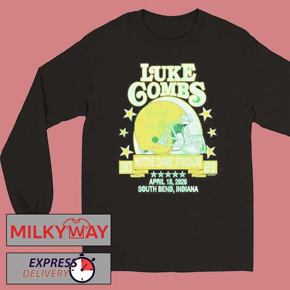 Luke Combs South Bend Indiana 2026 Tour Merch Tee At Notre Dame Stadium April 18 2026 Notre Dame Fighting Irish Helmet T-Shirt