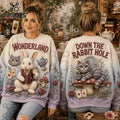 Alice in Wonderland Embossed Rabbit Ugly Sweater