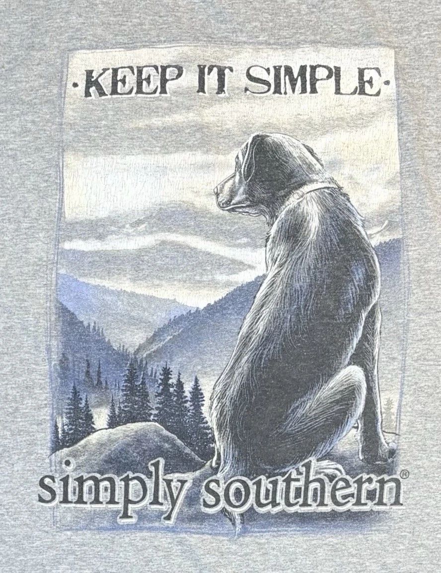 Simply Southern Black Lab “Keep It Simple” Short Sleeve T-Shirt Mens Size XL