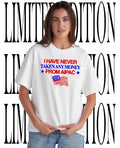 I Have Never Taken Any Money From Aipac American Flag Stars Political Protest Shirt