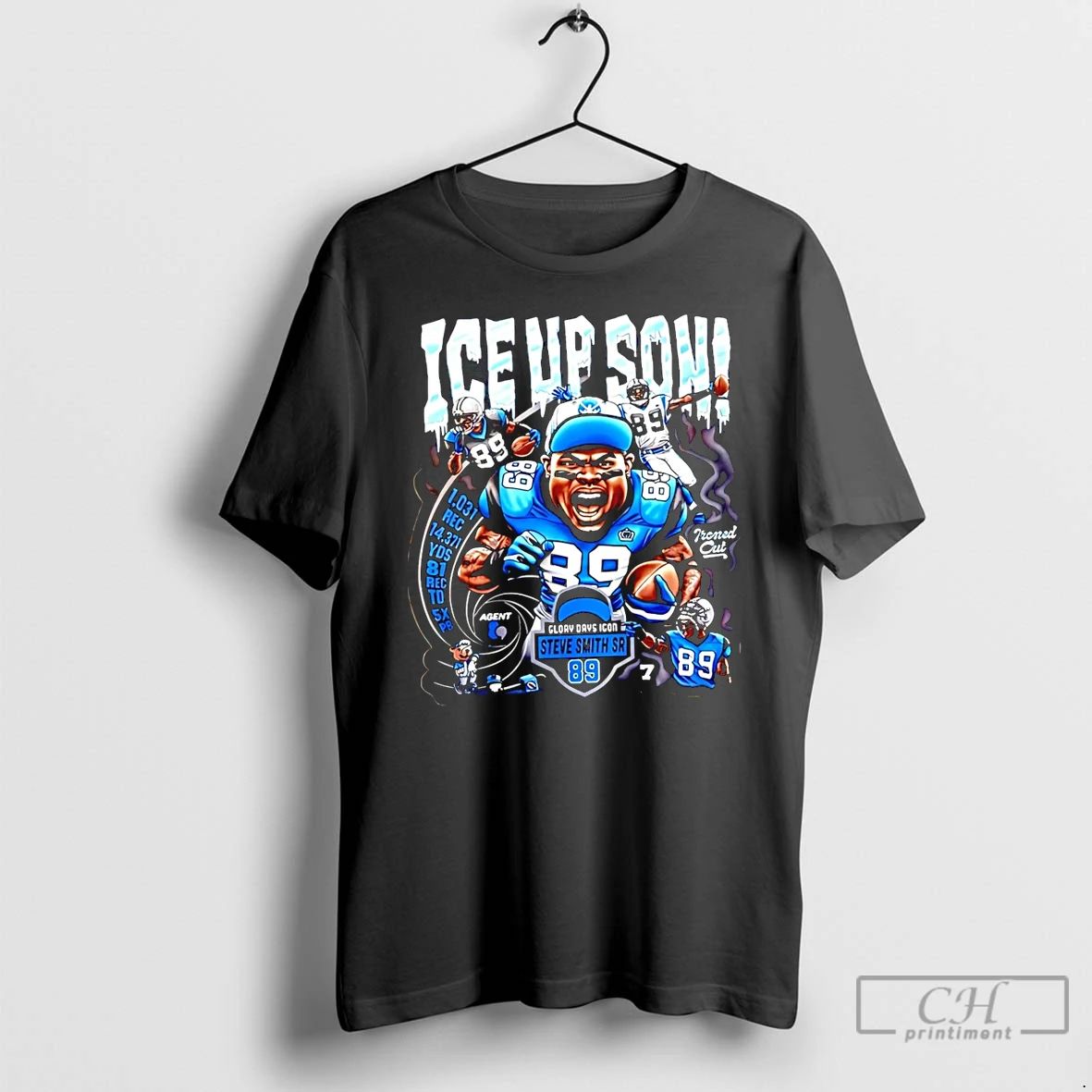 Classic Steve Smith Sr Carolina Panthers Ice Up Son Graphic T Shirts