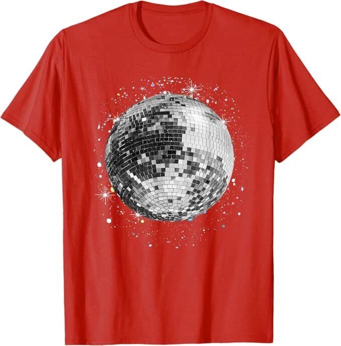 Black and White Disco Ball Club Retro T-Shirt