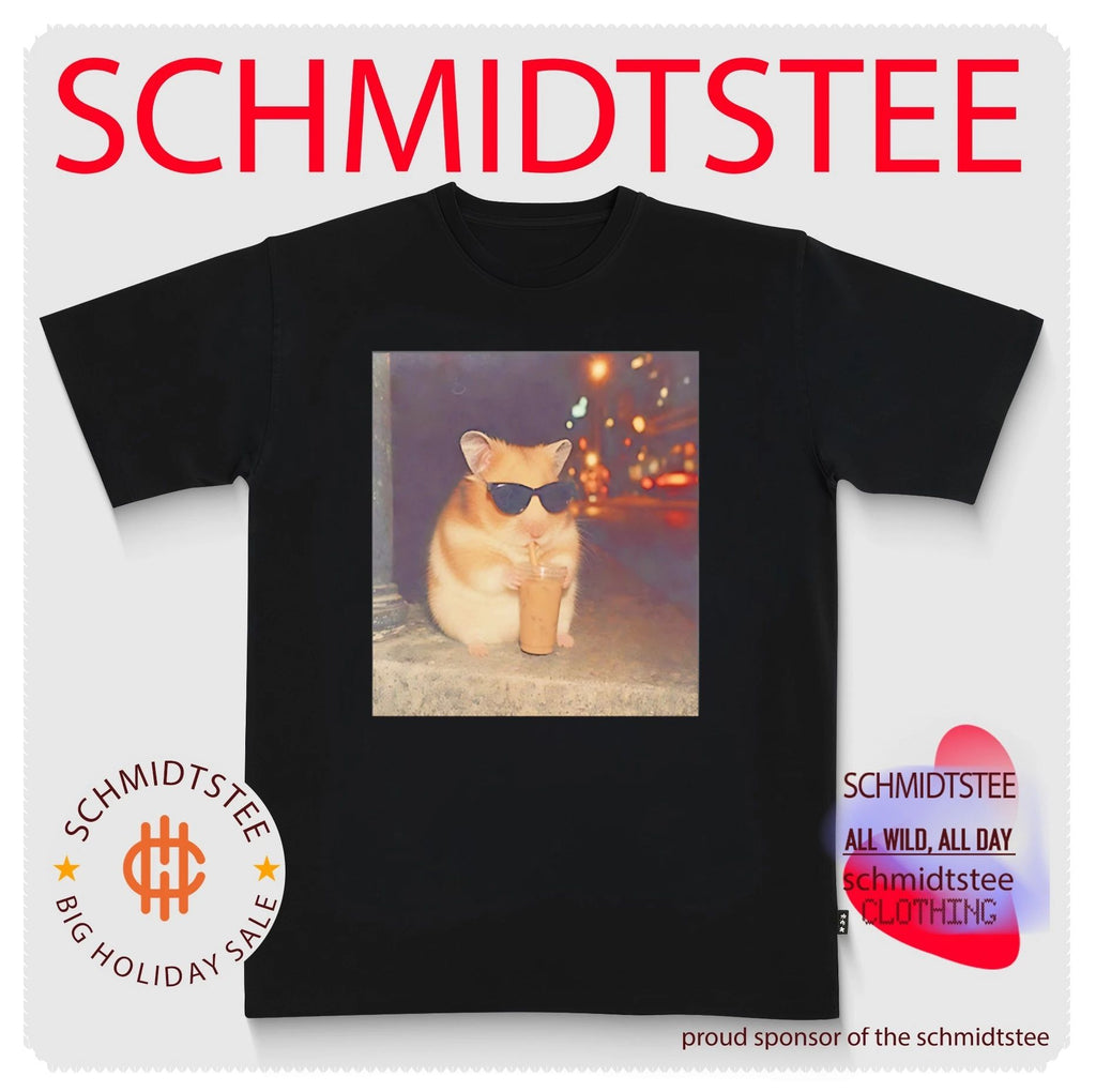 Hamster sunglasses drink iced coffee shirt