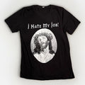 Vintage Street Wear Black T-shirt Of Jesus and the text "I HATE MY JOB!" Size M