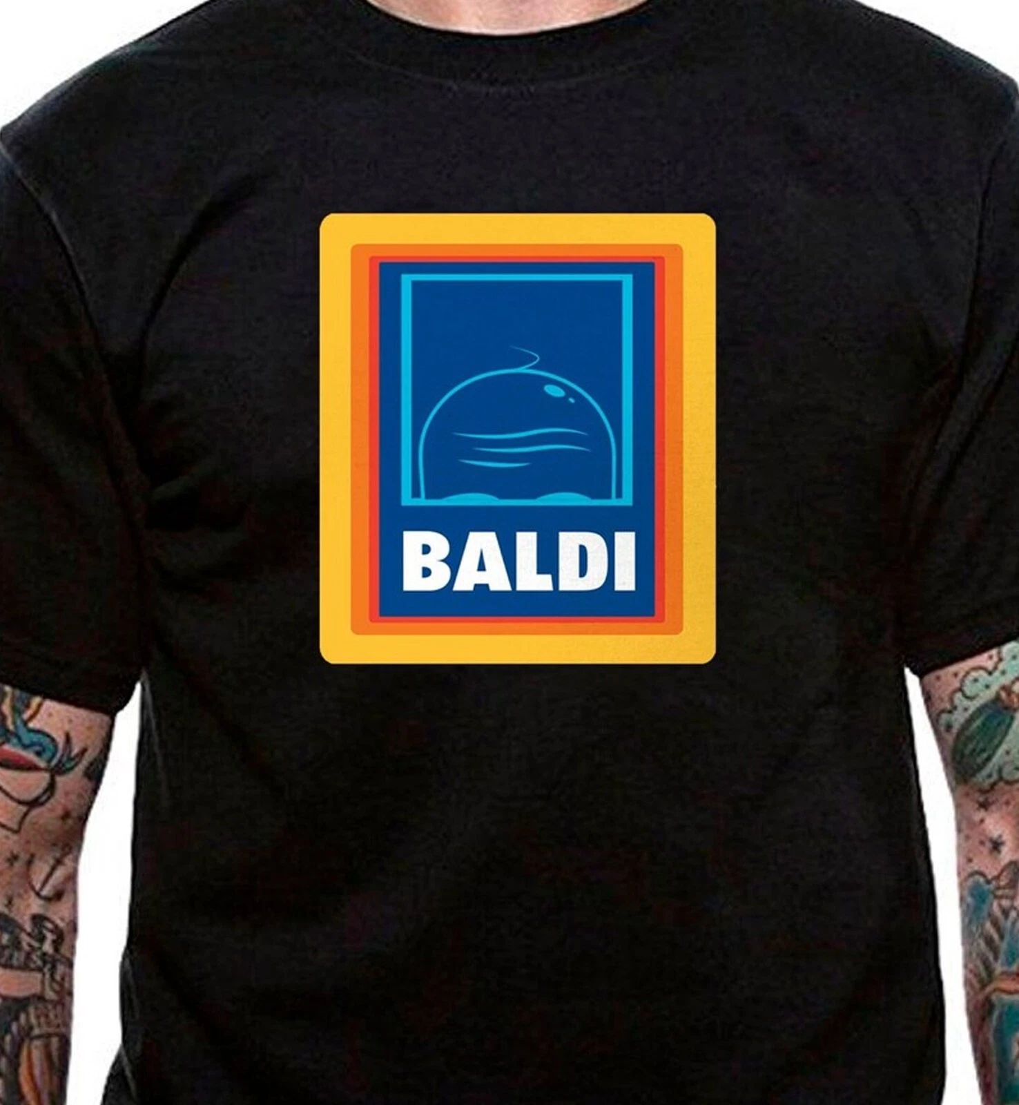 Baldi Aldi Bald Head For Him Gildan Softstyle T-shirt Funny Gift Tee Lidl Tshirt