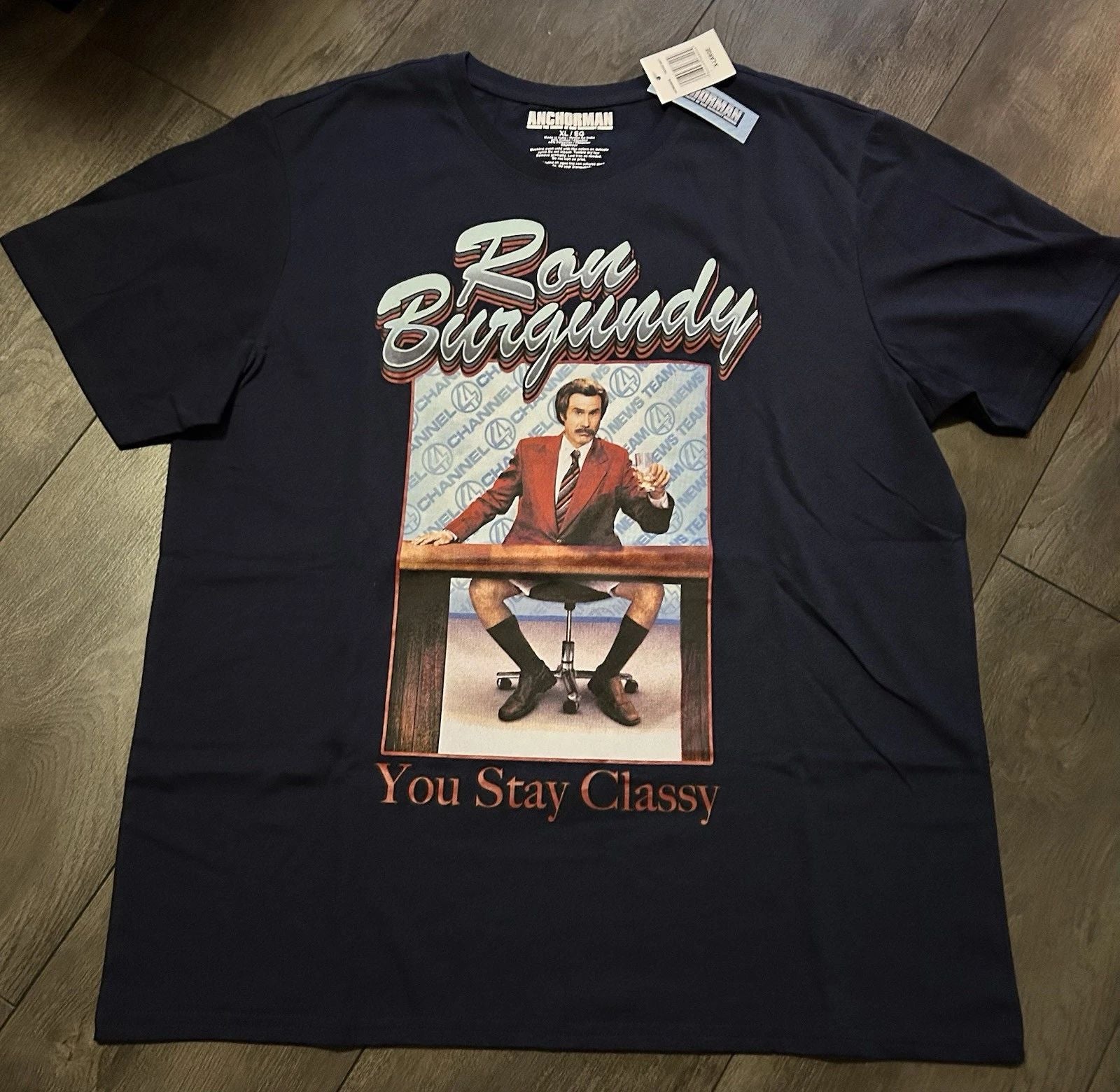Anchorman T-Shirt Men's Black Movie Graphic Size XL