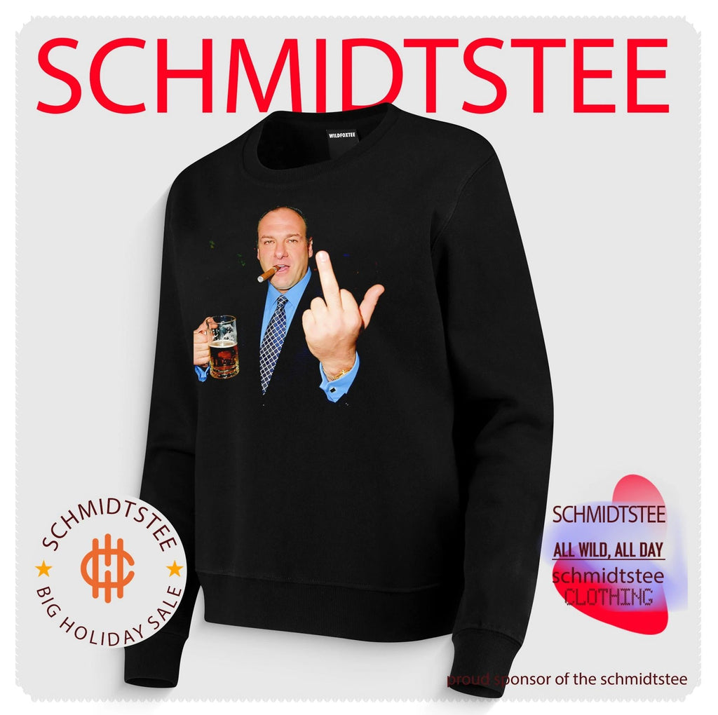 The Sopranos holding beer middle finger shirt