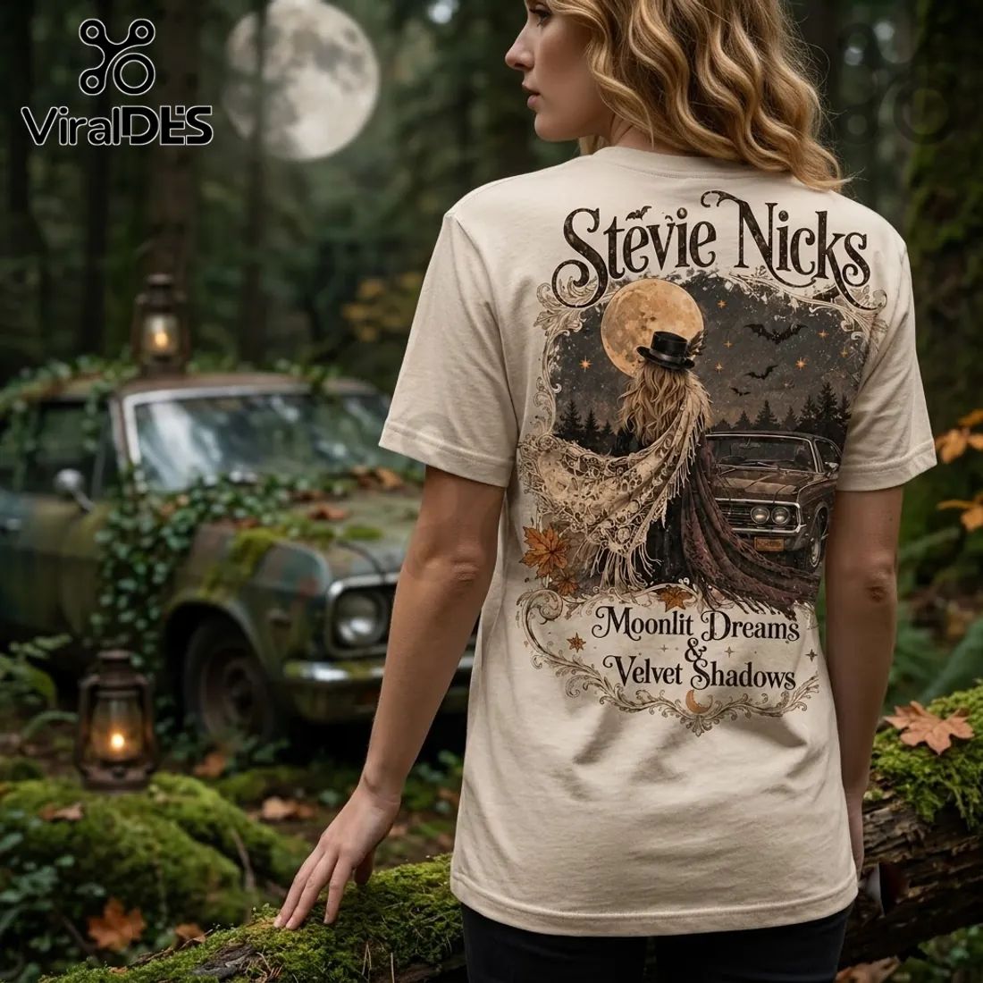 Stevie Nicks Velvet Shadows Beige T-Shirt