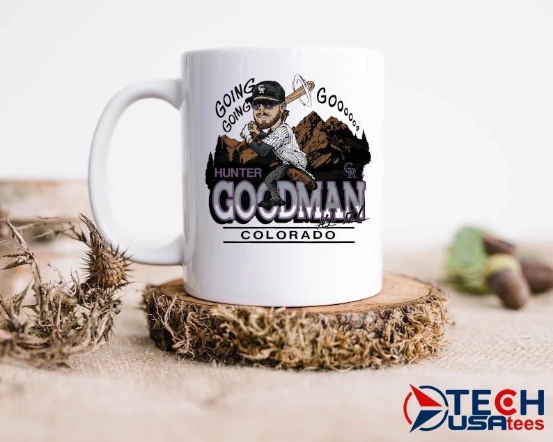 Colorado Rockies Hunter Goodman going going caricature signature shirt