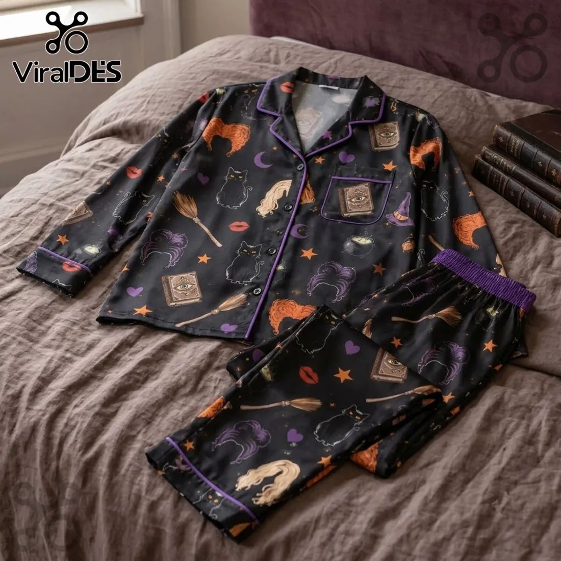 Hocus Pocus Sanderson Sisters Black Pajama Set