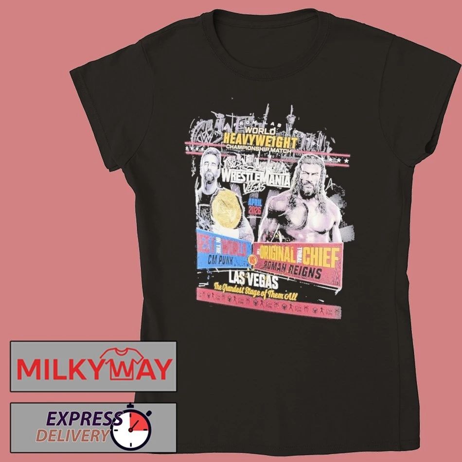 WrestleMania 42 CM Punk vs Roman Reigns World Heavyweight Championship Match April 2026 shirt