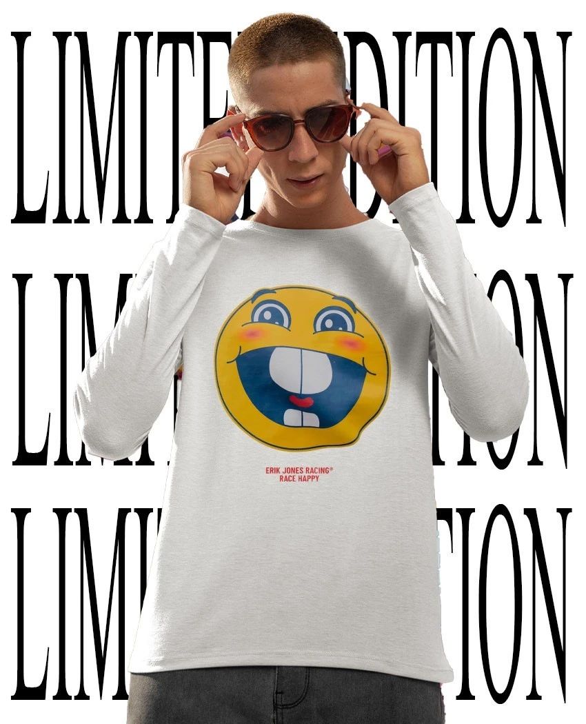 NASCAR Erik Jones Racing Race Happy happy face shirt