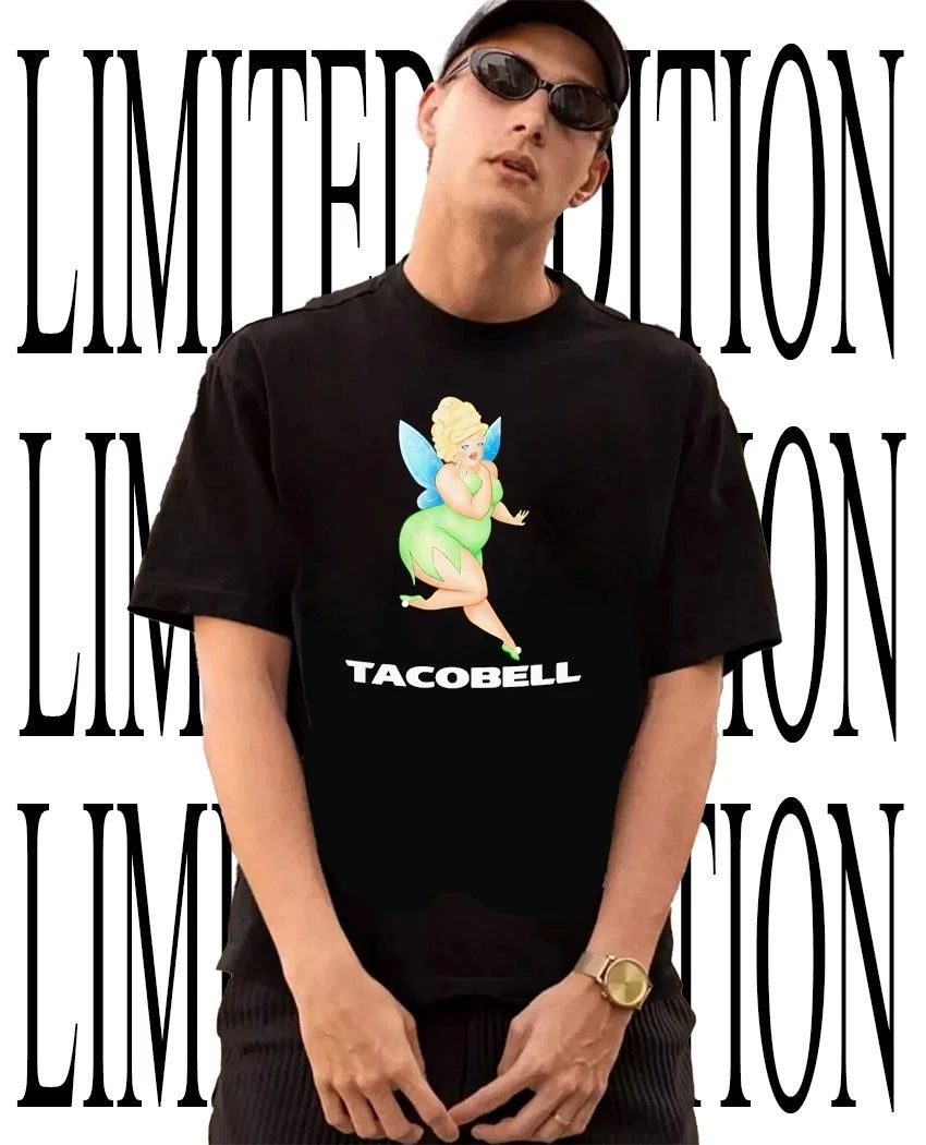 TacoBell Tinkerbell plus size fairy caricature shirt