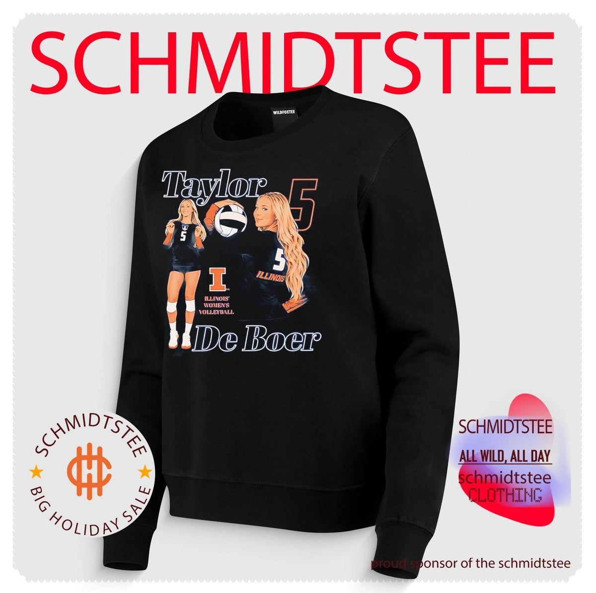 Taylor De Boer Illinois Fighting Illini retro shirt