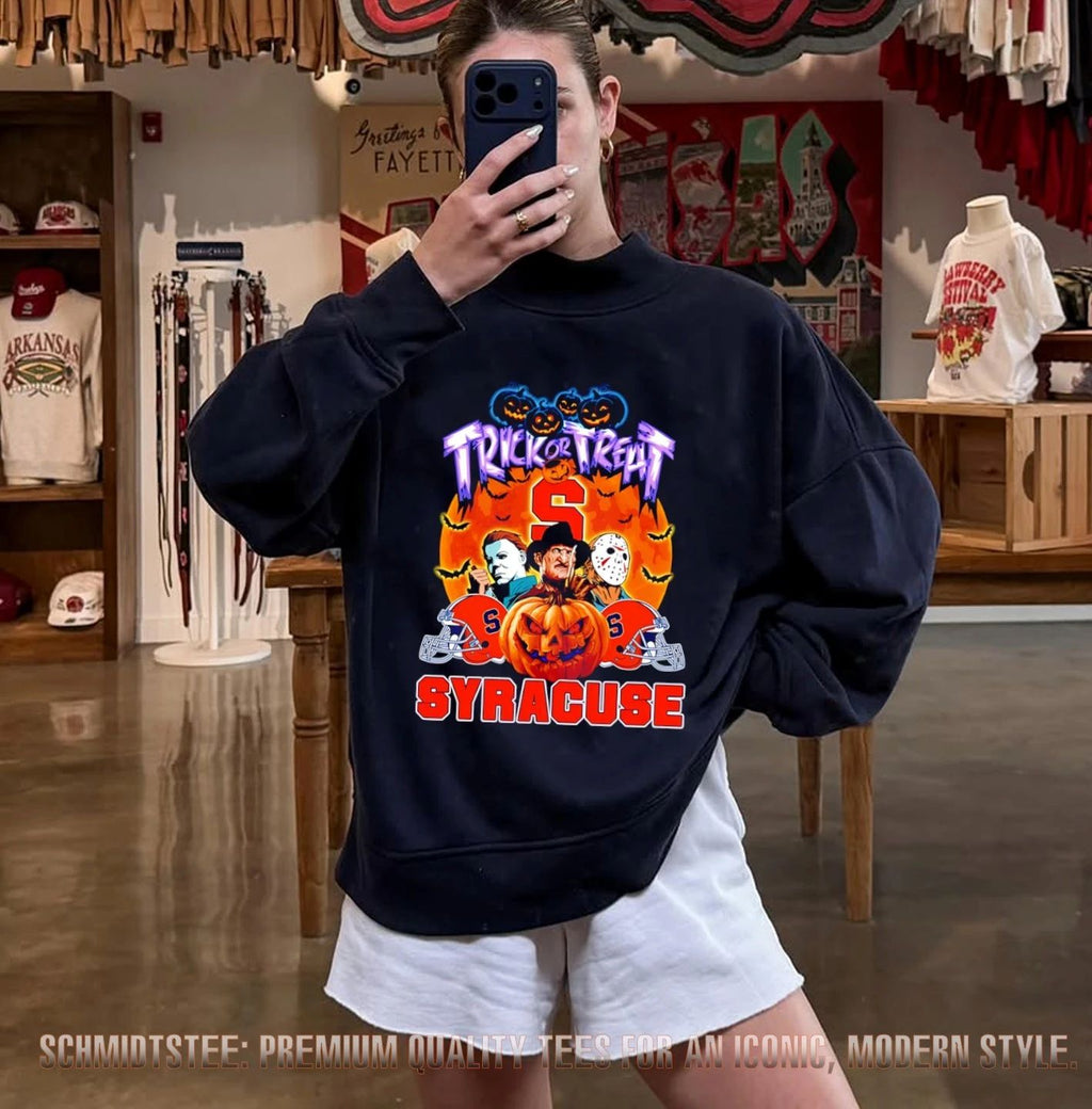 Syracuse Orange x Horror Characters Trick Or Treat Halloween 2026 shirt