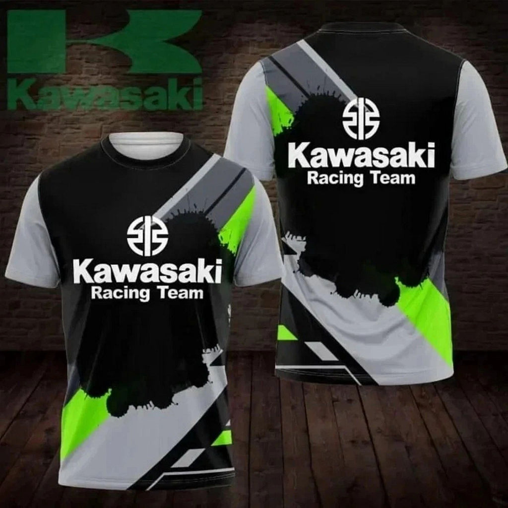 New 3D printed Kawasaki Casual Short Sleeved Breathable Racing Team T-shirt S-5X