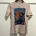 Duke's Waikiki Shirt Mens Small Tan Retro Surf Wave Graphic Tee Hawaii Beach