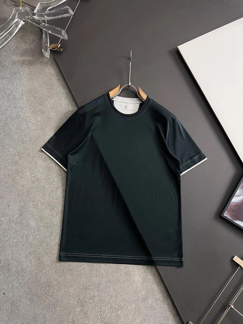 Brunello Cucinelli Men's Crew Neck Cotton Casual Top Short-Sleeve T-Shirt