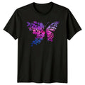Beautiful Watercolor Floral Butterfly Gradient Womens T-Shirt Butterfly Flowers