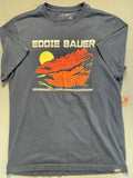 Eddie Bauer Graphic T Shirt Mens Medium Blue Sunset Logo Surf