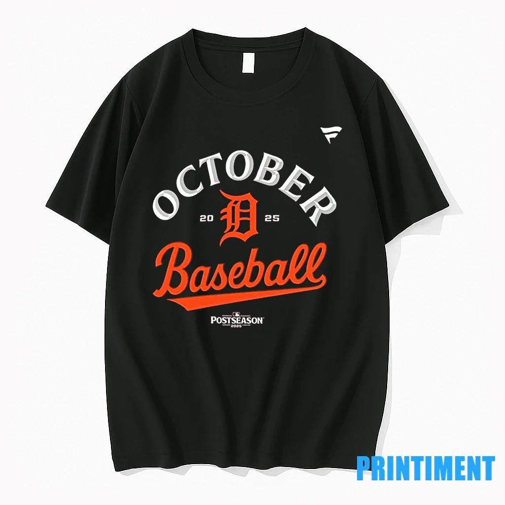 October Baseball Detroit Tigers 2025 Mlb Postseason Tshirts Sweater