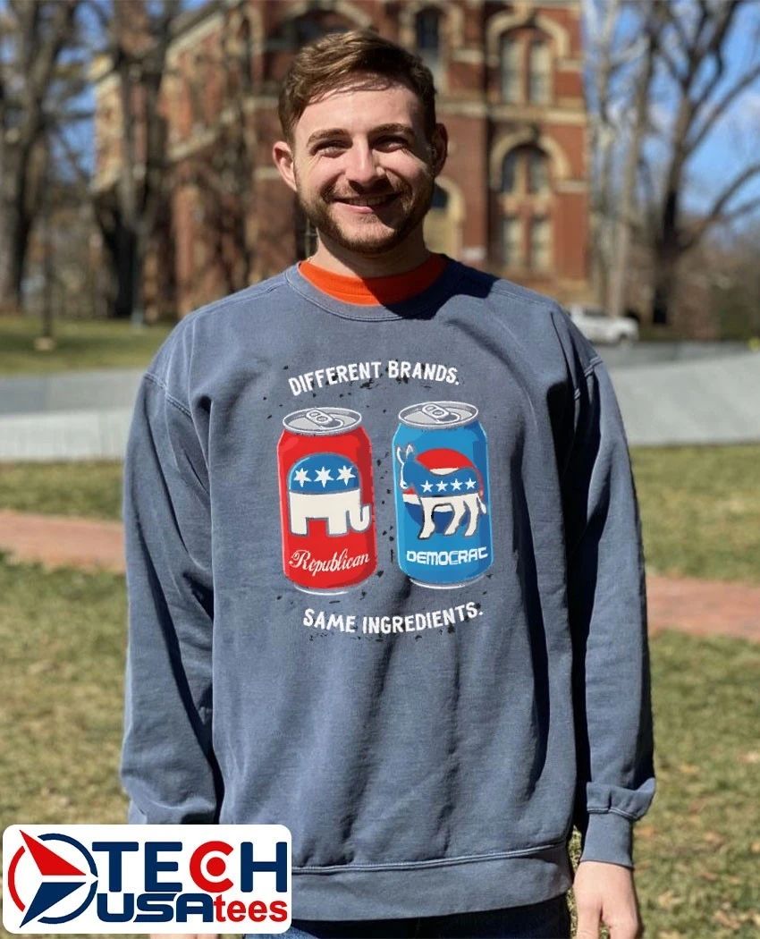Different brands same ingredients Republican and Democracy can shirt