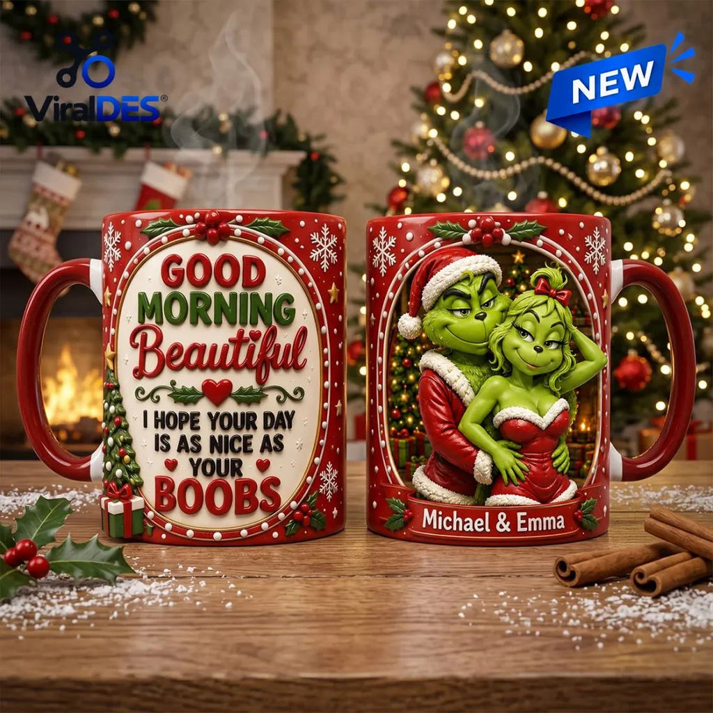 Personalized Grinch Couple Christmas Coffee Mug