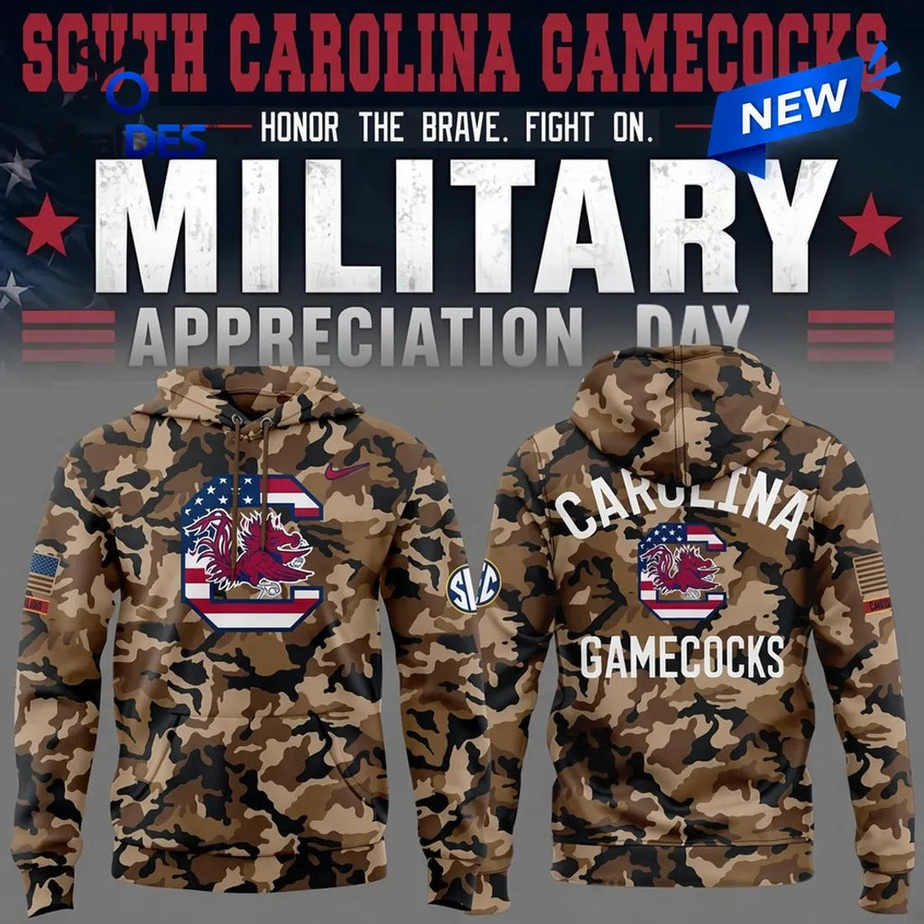 South Carolina Gamecocks Camo Military Appreciation Hoodie