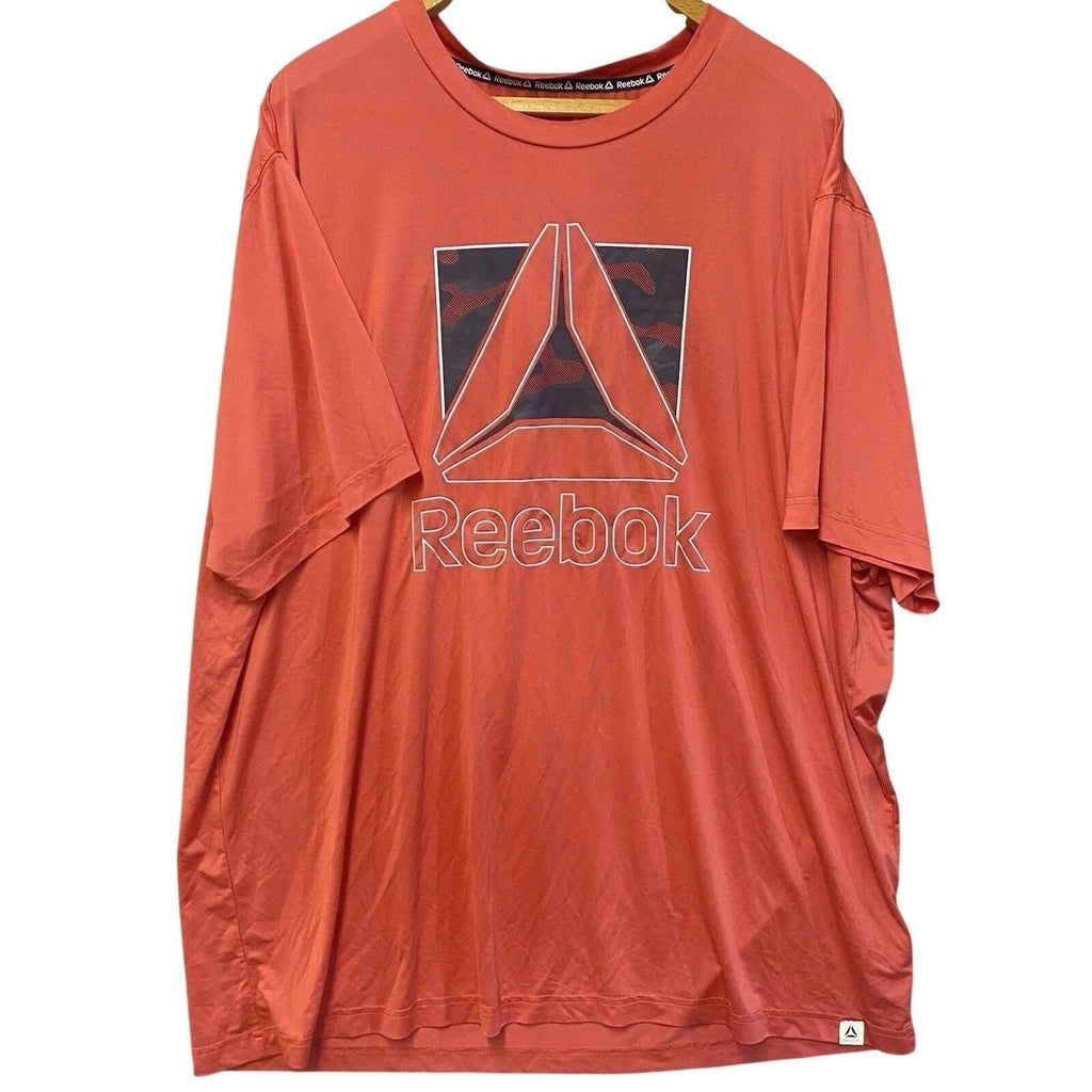 Reebok Mens 3XL Graphic Logo T-Shirt Orange Camo Infill Activewear Tee