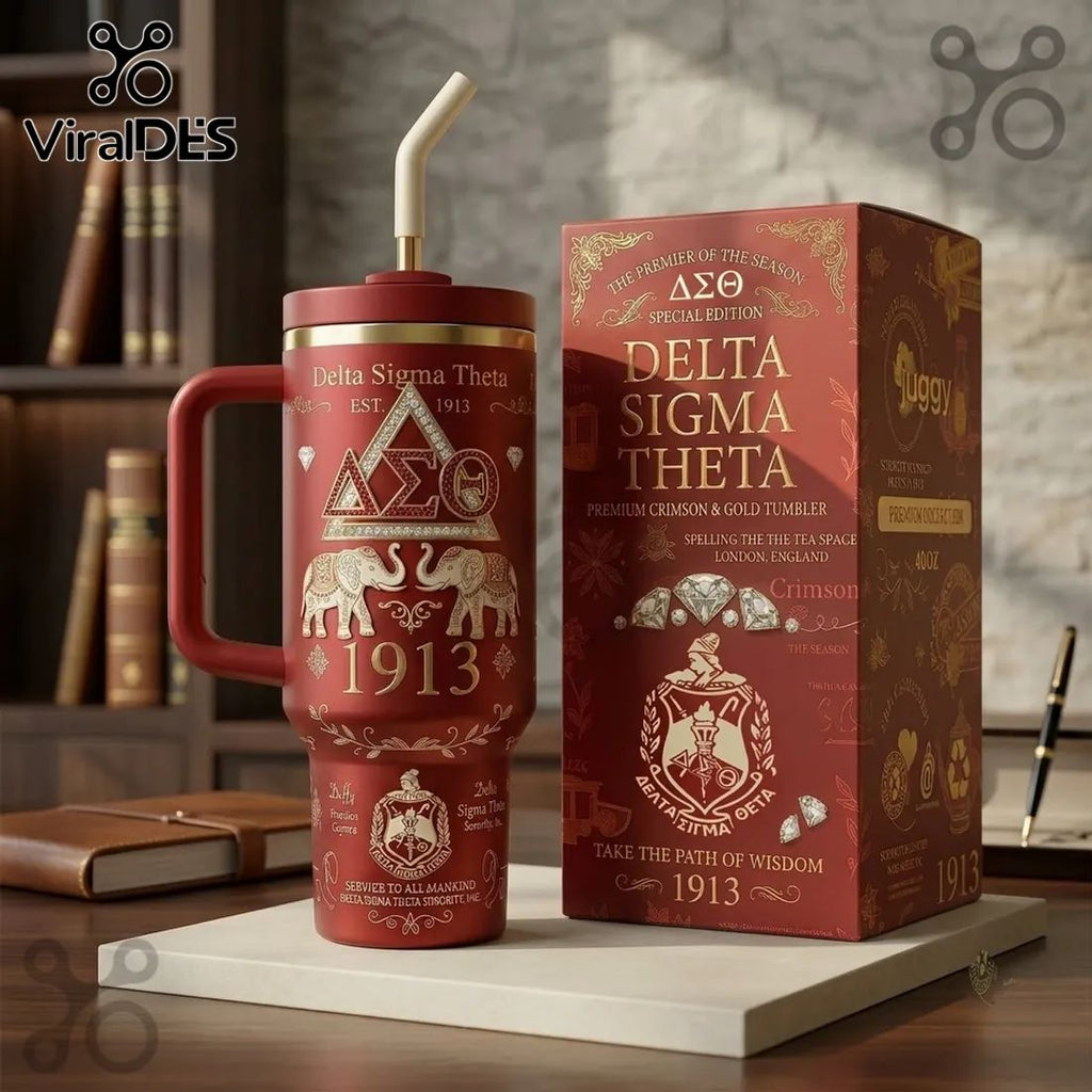 Delta Sigma Theta 40oz Crimson Gold Tumbler